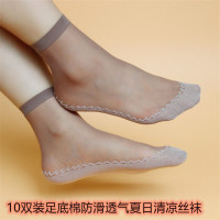 丝袜妈妈款袜子夏薄款足底防滑中年老人袜奶奶婆婆耐磨短袜