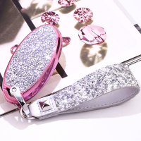 富屯 日产钥匙包轩逸天籁骐达逍客奇骏汽车带钻镶钻女士钥匙包壳套扣 粉壳银扣