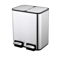 分类垃圾桶家用上海厨房干湿分离不锈钢大号脚踏客厅带盖双桶脚踩洁安惠