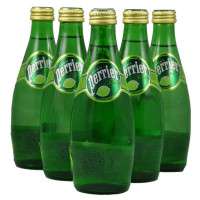 巴黎水(Perrier) 青柠味 330ml*24玻璃瓶 含气饮料 气泡水