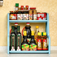 塑料双层落地收纳厨房置物架多功能厨房调料置物架可拆卸