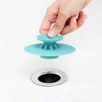 厨房按压弹跳封闭硅胶地漏直径10cm 浴室防臭防堵塞塑料水槽