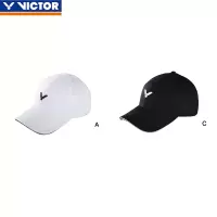 2019 VICTOR/威克多胜利运动帽纯棉纯色黑色白色遮阳鸭舌帽时尚大气简约酷炫