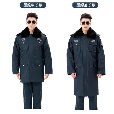 皖川2011新式保安服WC-038 冬装棉服加厚保安大衣冬季防寒工作服墨绿中长款