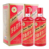 茅台迎宾酒 中国红 53度 酱香型白酒 500ml*2瓶