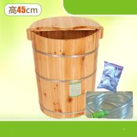 木桶洗脚泡脚保温妇科浴盆木质木桶木盆蒸桶足浴脚桶带盖塑料蒸脚桶泡脚脚盆香柏加高木 带盖默认赠品波迷娜BOMINA