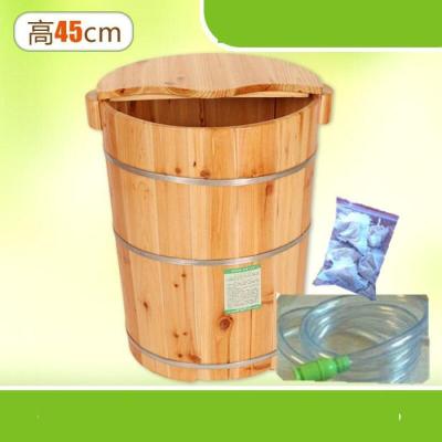 木桶洗脚泡脚保温妇科浴盆木质木桶木盆蒸桶足浴脚桶带盖塑料蒸脚桶泡脚脚盆香柏加高木 带盖默认赠品波迷娜BOMINA