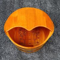 木桶泡脚桶 橡木自动按摩器盖子蒸脚泡脚木桶浴盆橡木带盖妇科穴位脚盆足浴按摩加盖 双耳穴位桶盖子 1袋泡脚药