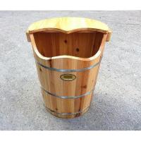 高弯口带盖杉木桶泡脚木桶足浴木桶洗脚桶足疗桶带熏蒸小凳波迷娜BOMINA