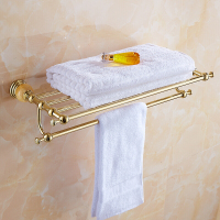 洗手间玉石镀金色毛巾架欧式卫生间置物架浴室毛巾挂五金挂件套装波迷娜BOMINA