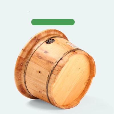 带盖木桶家用蒸脚蒸汽脚桶加盖脚盆保温盖子双耳实木恒温木质排水橡木带盖木桶泡脚波迷娜BOMINA