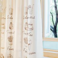 PEVA加厚防水防霉浴室帘布卫生间干湿分离洗澡帘素色小清新窗帘食物宽200x高200挂钩波迷娜BOMINA