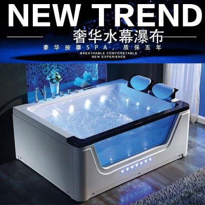 浴缸亚克力单人双人冲浪按摩水幕大瀑布恒温加热1.7米浴盆浴池豪华高配(双人)≈1.7M波迷娜BOMINA