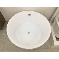 一体圆形普通浴缸亚克力独立式冲浪按摩恒温浴缸盆1.2/1.35/1.5米波迷娜BOMINA