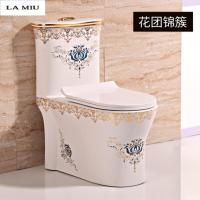 马桶彩色家用5孔旋冲座便器虹吸式墙排4D大口径静音波迷娜BOMINA