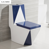 家用彩色创意陶瓷马桶超璇虹吸节水静音坐便器卫浴JWM-038蓝色微晶智洁釉波迷娜BOMINA