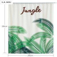 新款田园绿植浴室防水浴帘卫生间隔断帘浴帘布防霉加厚挂帘帘子免打孔波迷娜BOMINA