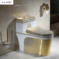 彩色马桶家用坐便器欧式彩金陶瓷座便器250/350坑距卫生间坐厕波迷娜BOMINA