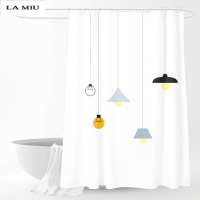 新款浴帘防水加厚防霉套装免打孔卫生间隔断帘子窗帘洗澡浴室波迷娜BOMINA
