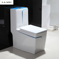 大口径家用抽水方形彩色马桶欧式节水超璇虹吸创意坐便器JMU-036L智洁釉面方蓝色波迷娜BOMINA