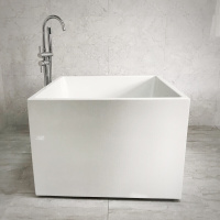 正方形浴缸家用情侣加深小户型浴盆酒店别墅独立式亚克力浴池1米正方形浴缸(有座)波迷娜BOMINA