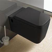 小空间黑色墙排壁挂式马桶坐便器入墙式隐形水箱方形节水小户型黑色2370+原装水箱185mm波迷娜BOMINA