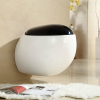 壁挂式马桶后排水马桶入墙式墙排马桶坐便器隐藏鸡蛋马桶黑色盖板单马桶(水箱另拍)185mm波迷娜BOMINA