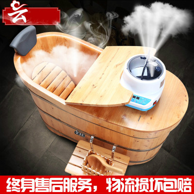 泡澡木桶浴桶加厚香柏木带盖熏蒸洗澡木桶浴盆实木浴缸波迷娜BOMINA