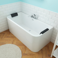 欧式亚克力浴缸家用小户型卫生间独立式三面一体式情侣大浴盆五件套配置送双枕波迷娜BOMINA