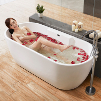 独立式浴缸家用卫生间欧式大浴缸薄边浴盆浴池情侣1.4-1.8米波迷娜BOMINA