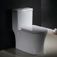 新款欧式马桶陶瓷卫浴漩冲虹吸式连体坐便器防溅防臭座便器白色[脲醛盖板]波迷娜BOMINA