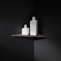 欧美式三角置物架 木质单层卫浴黑色 转角架 收纳创意 卫生间木架 黑色波迷娜BOMINA