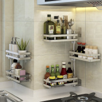 免打孔厨房置物架壁挂味料架304不锈钢可旋转多层角架可定制波迷娜BOMINA