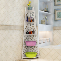 浴室脸盆架落地卫生间角落转角三角置物架客厅卧室墙角扇形储物架波迷娜BOMINA