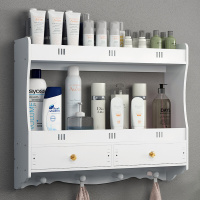 卫生间置物架浴室柜厕所洗手间洗漱台收纳架壁挂吸壁式免打孔 -大大大款(赠无痕挂钩+免)波迷娜BOMINA
