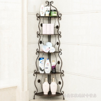 浴室置物架落地式脸盆架角架收纳架多层卫生间置物架厕所架五层白色加粗款波迷娜BOMINA