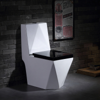 坑距250马桶卫生间座便器虹吸式坐便器家用彩色普通马桶小户型水箱卫浴钻石富贵黑微晶釉加脲醛盖板波迷娜BOMINA