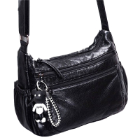 包包女2019新款软皮小方包女斜挎包中年单肩包妈妈包水洗皮女包