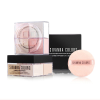 SIVANNA COLORS 思薇娜四宫格散粉定妆蜜粉珠光修容持久控油 01粉色系(白皙)