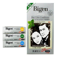 美源(Bigen) 染发剂 日本进口快速黑美源发采hoyu宣若染发霜植物精华自然黑染发膏 一洗黑 天然棕色884