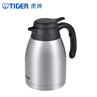 虎牌(tiger)tiger热水瓶便携式不锈钢茶壶1.2L带茶滤网 不锈钢色(XC)
