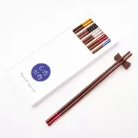 鸡翅木筷子家用10双套装木质家庭快子无漆无蜡筷 红檀木-满天星五彩5双