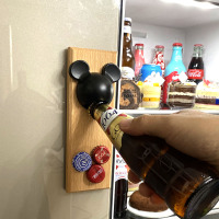 米奇创意冰箱贴磁吸开瓶器米老鼠女生磁铁壁挂式啤酒起子启子 米奇浅色[简易包装]45天内发