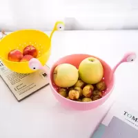 北欧ins水果盘创意可爱简约零食收纳篮家用客厅卡通水果篮沥水篮 粉+紫2个