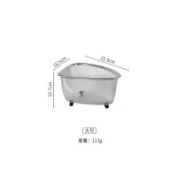 不锈钢沥水篮淘米洗米洗菜篮子厨房家用漏盆果盘创意现代客厅 三角大号