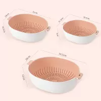 双层洗菜盆沥水篮厨房家用创意洗菜篮子淘米洗米水果盘沥水筐 粉色-大中小(椭圆)