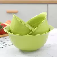 厨房加厚双层洗菜篮家用创意水果盘滴水筛大号蔬菜沥水筛淘米漏盆 新苹果绿[加厚6件套]