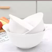 厨房加厚双层洗菜篮家用创意水果盘滴水筛大号蔬菜沥水筛淘米漏盆 时尚白[加厚6件套]