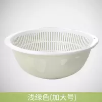 厨房加厚双层洗菜篮家用创意水果盘滴水筛大号蔬菜沥水筛淘米漏盆 新加大款[34.5CM浅绿色]