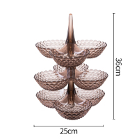 多层果盘家用客厅茶几水果盘个性创意干果盘叠加零食盘现代糖果盘 可叠加果盘(咖啡色)三层[店长推荐色]